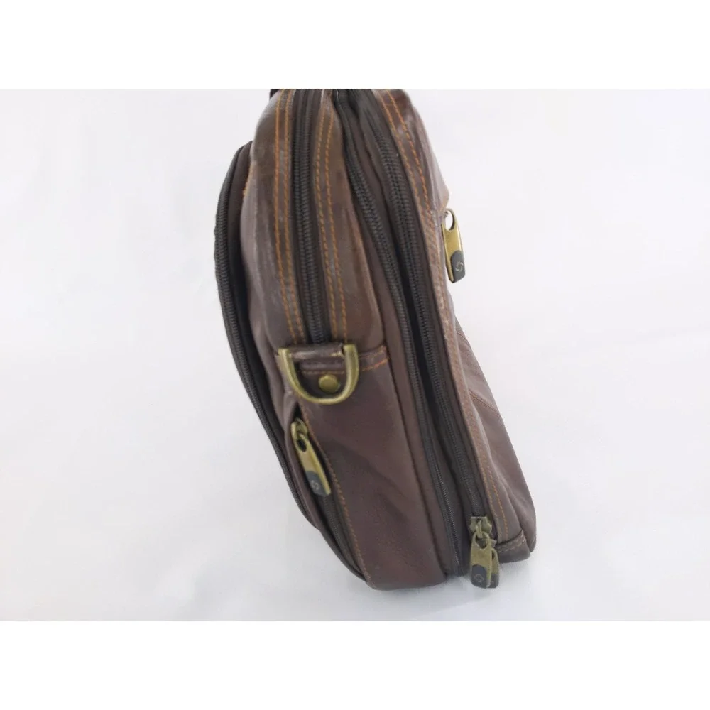 Samsonite Brown Leather Laptop Briefcase Business Bag Organizer‎ Expandable